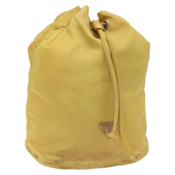 PRADA Pouch Nylon Yellow Auth - Picture 1 of 16
